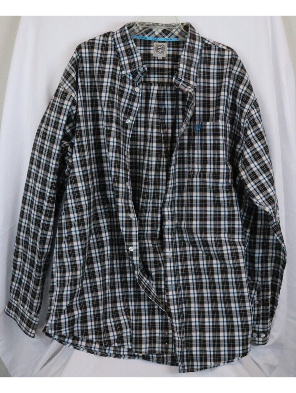 Cinch Dress Shirt Mens XXL Long Sleeve Plaid Design Button Up Colorfull Cotton